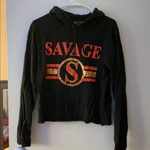 Black cropped hoodie